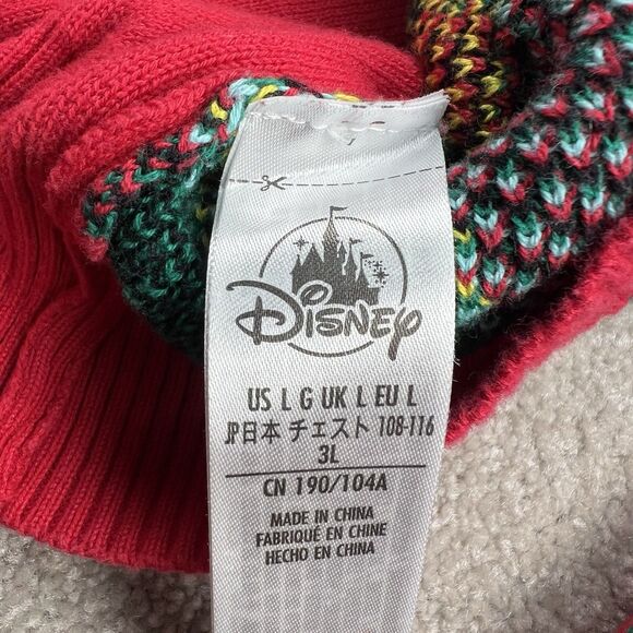 Disney Store Mickey Mouse Christmas Sweater Size Large Red Holiday Bulbs Knit - Picture 4 of 7